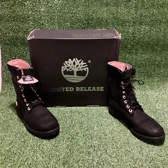 Timberland Limited Release Black and Pink Combat Boots - Picture 3 of 8